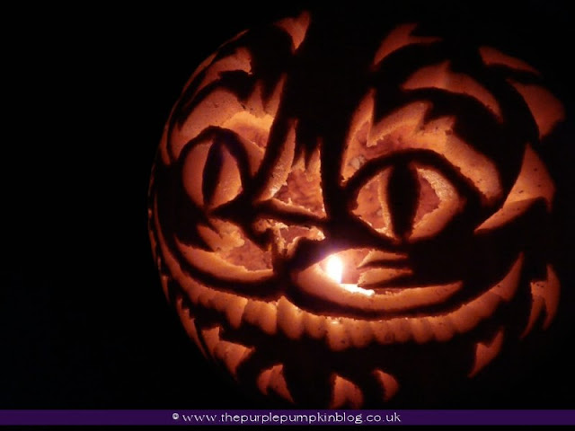 Cheshire Cat & The Mad Hatter | Pumpkin Carvings 2012 | The Purple Pumpkin Blog