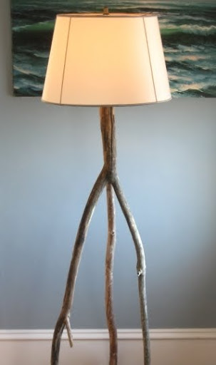 driftwood tripod floor lamp