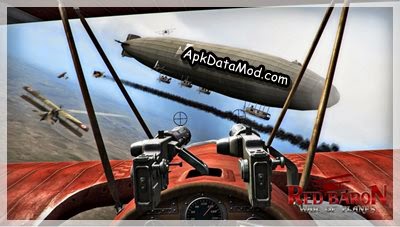 Red Baron War of Planes Apk shooting zeppelin