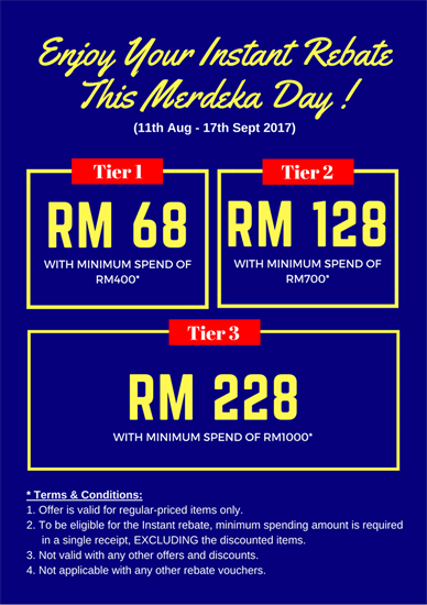Rieker Footwear Instant Rebate RM68 Minimum Purchase RM400 Until 17 