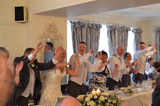 Top table dancing at Eaves Hall Wedding to Singer John Norcott