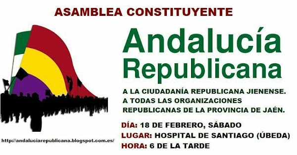Úbeda (Jaén). Convocatoria de reunión para la constitución de una plataforma republicana en la provincia de Jaén