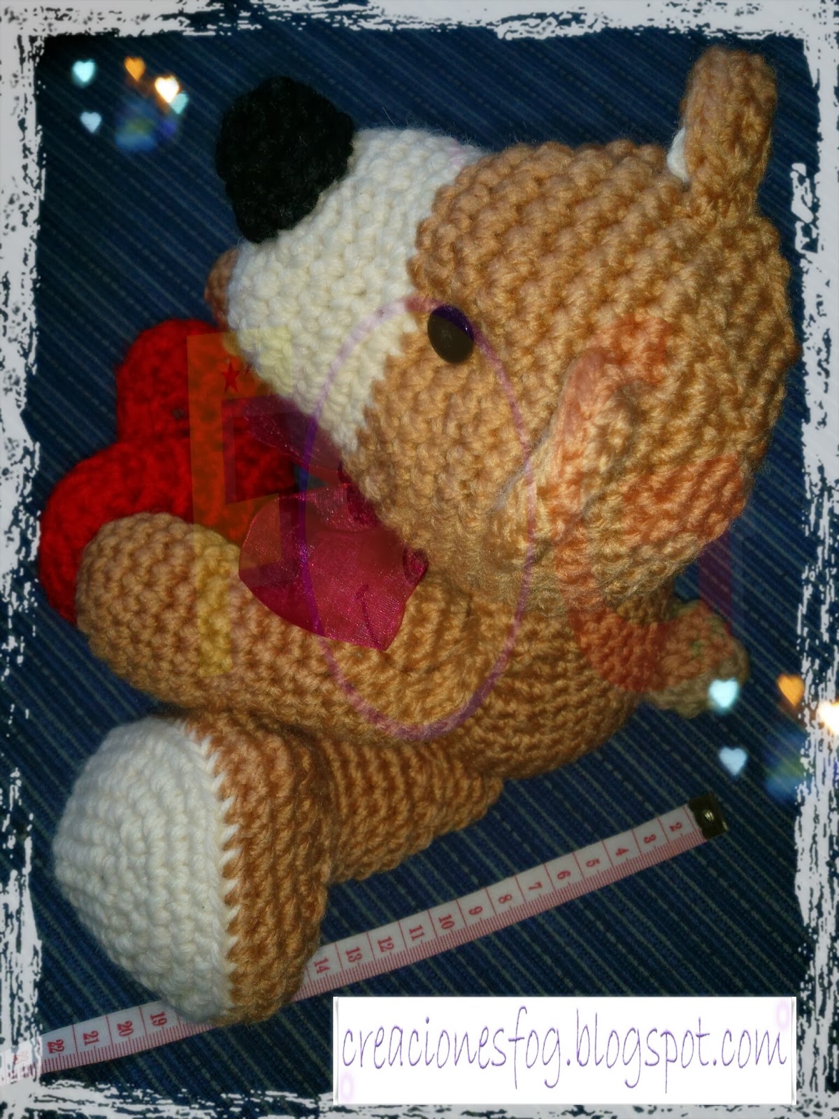 Oso crochet de San Valentín