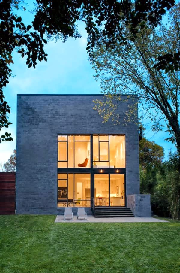 Minimalist Cube House Design With Natural Rock Gray Color More Features
