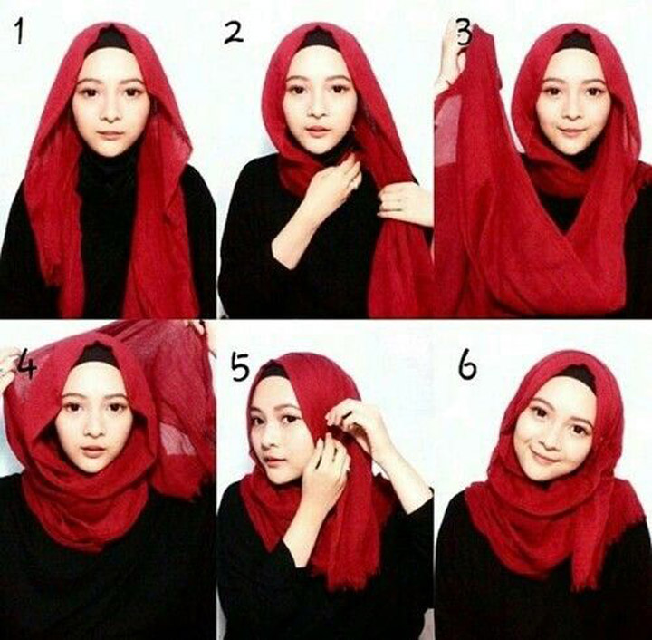 Cara pakai tudung shawl simple
