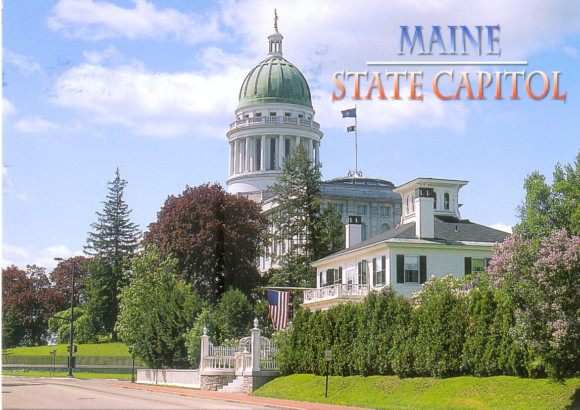 Postcards around the world Maine State Capitol Building and the Blaine