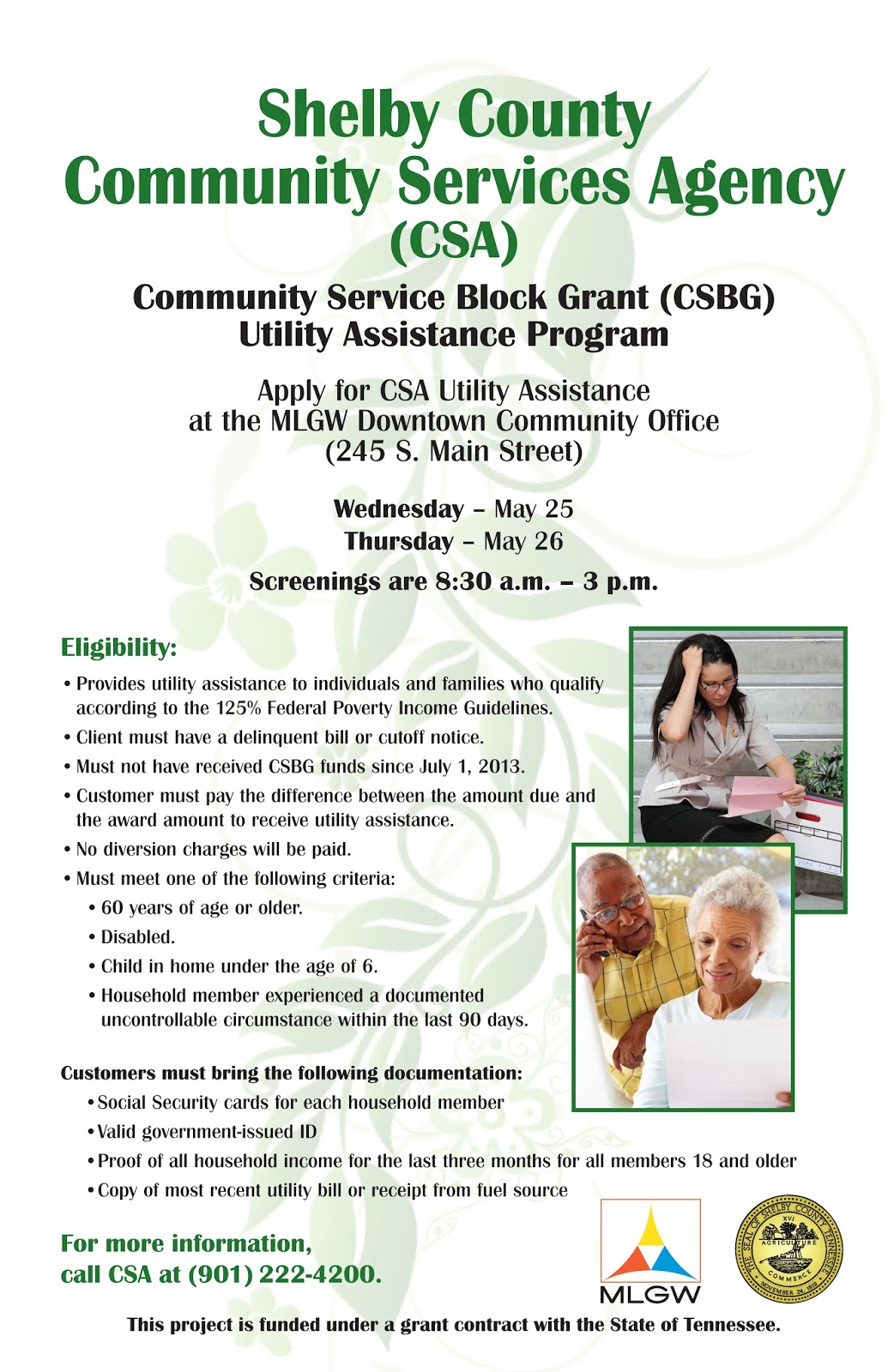 Midsouth Job List CSA is providing Utility Assistance