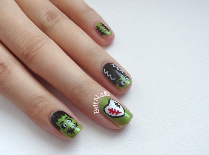 10. Halloween nail art with Frankenstein - wide 5