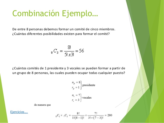 ESTADÍSTICA DE LA PROBABILIDAD COMBINACIONES