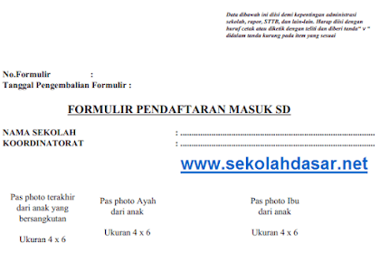 Contoh Formulir Pendaftaran Masuk SD - foldersoal.com