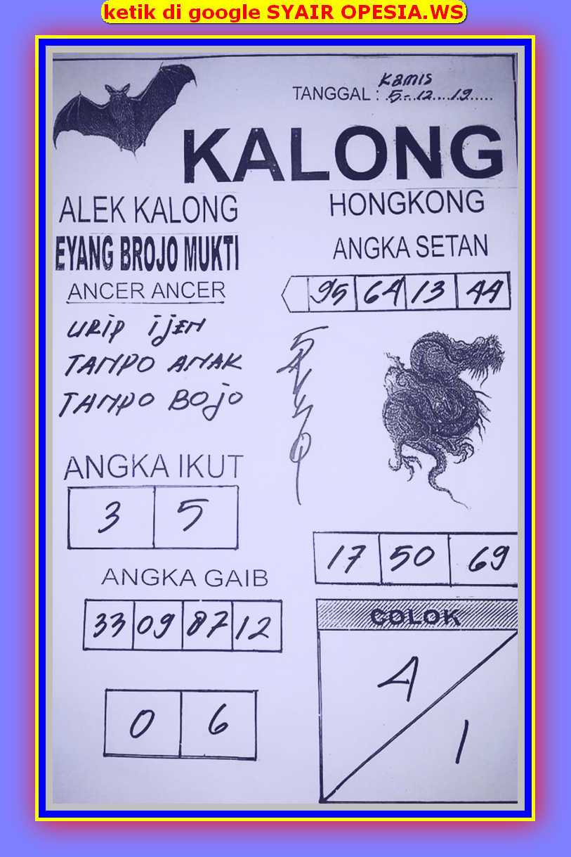 Syair Kalong Hk 7 Desember 2019 Silvy Gambar Syair Kalong Hk 7 Desember 2019 Silvy Gambar