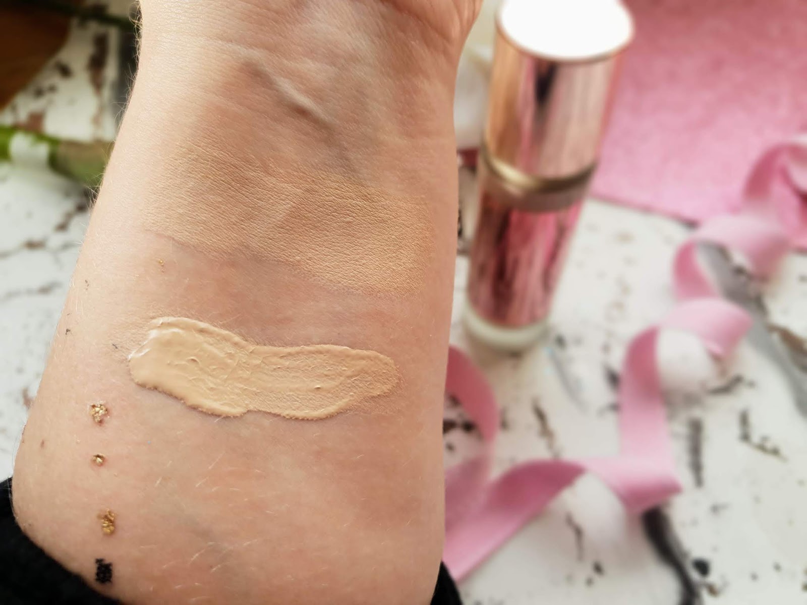 Makeup Revolution Conceal and Define Foundation swatch