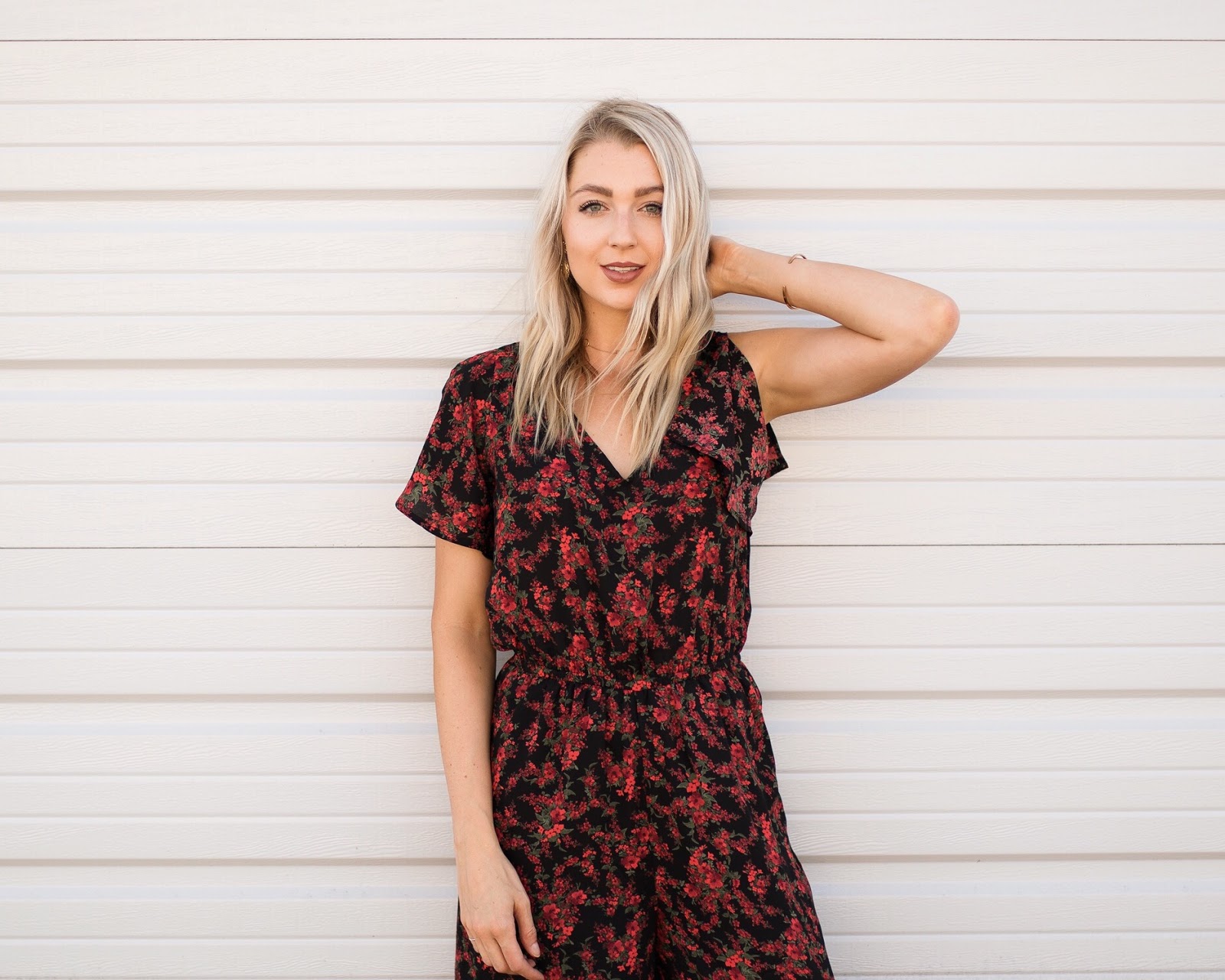 red floral print