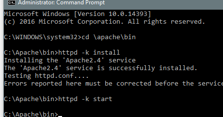 How to install Apache on Windows 10