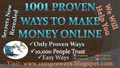 Many people say that we cannot make money online and people cheat sometimes. It is true to some extent. But, there are real and proven ways to make money Online from home free fast no scams. 1001 ways to make money online gives knowledge about those real and proven ways to make money online.