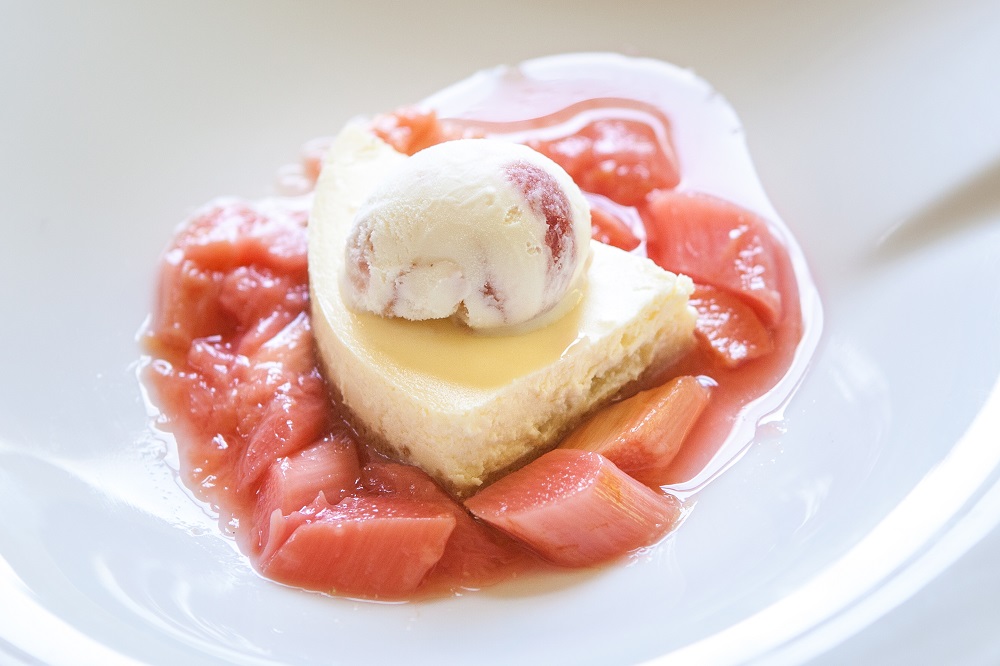 Rhubarb Cheese Cake from La Fosse at Cranborne Rhubarb Cheese Cake from La Fosse at Cranborne