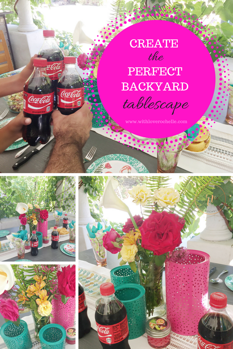 The Perfect Backyard Family Gathering with the perfect tablescape, sweet and savory BBQ Sauce Recipe and an Ice Cold Coca-Cola.