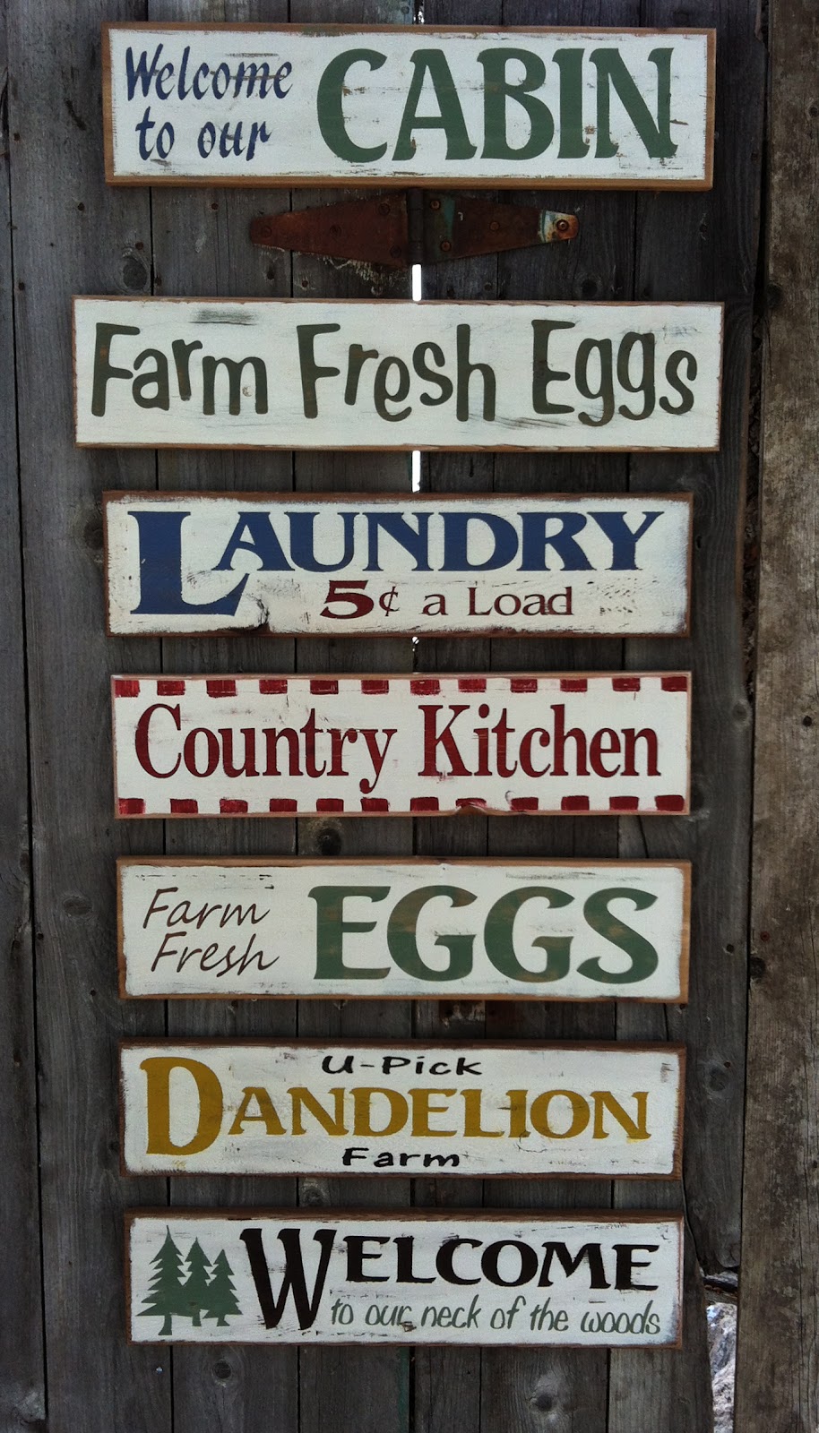 Rusty Nail Signs: Painted Country Signs - $25