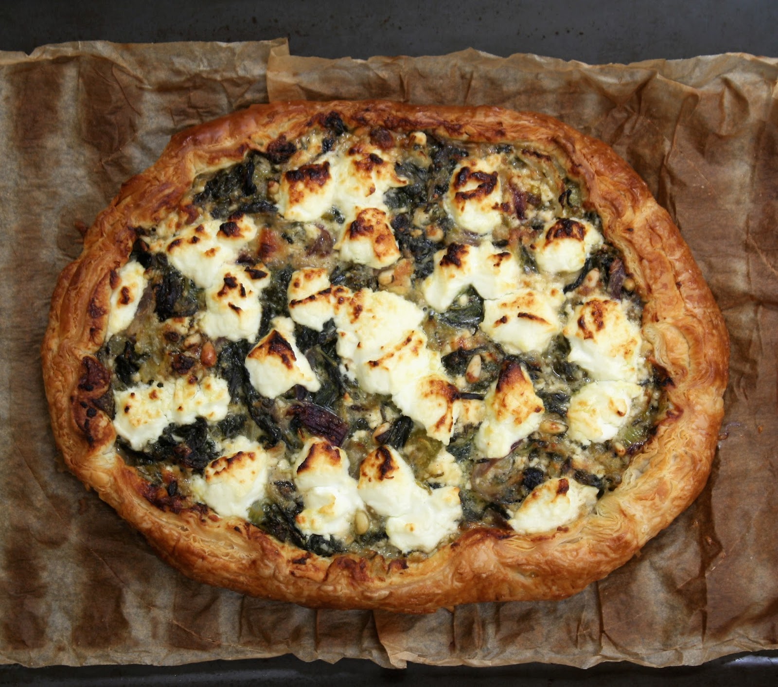 checky's kitchen Swiss chard and herb tart with young cheese