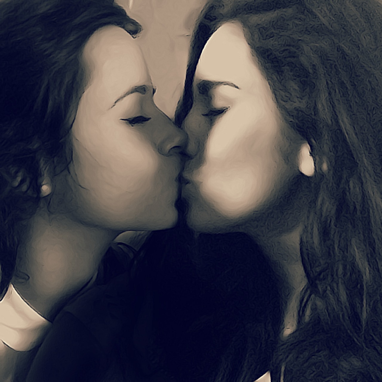 Lesbian kissing only