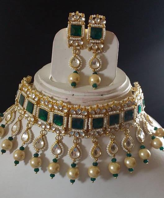 Kundan jewellery in silver Clearance