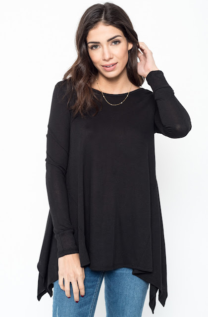 Buy Now Ribbed Side Peplum Tunic Online $20 -@caralase.com