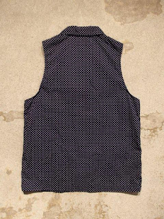 FWK by Engineered Garments "In Navy Printed Polka Dot Issue"