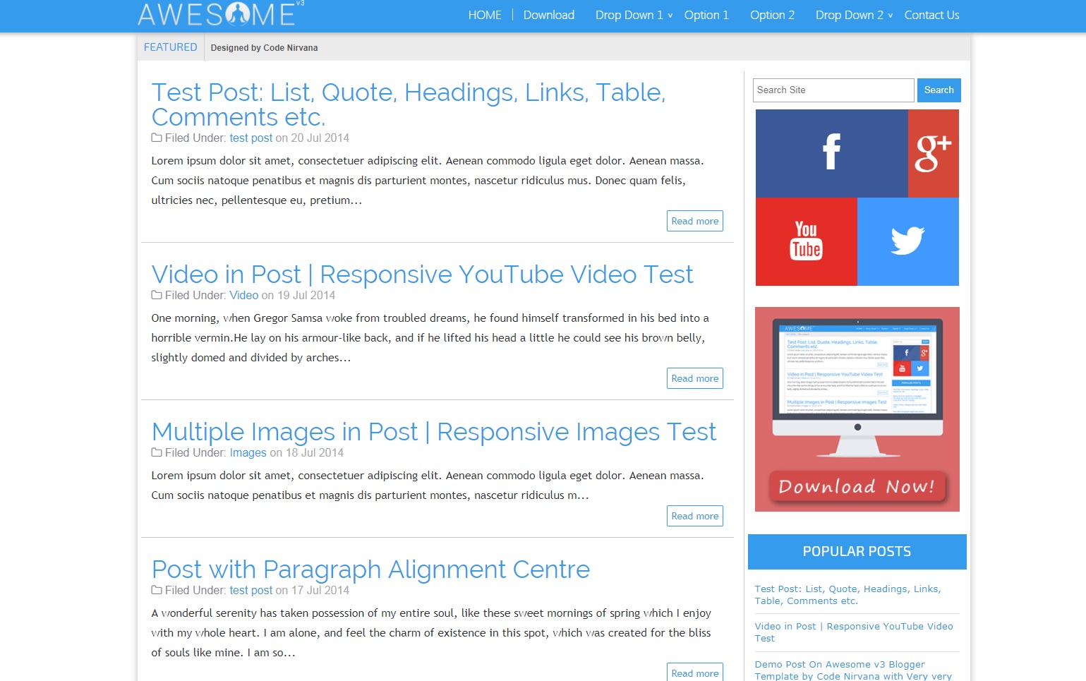 AWESOME v3 Responsive Blogger Template