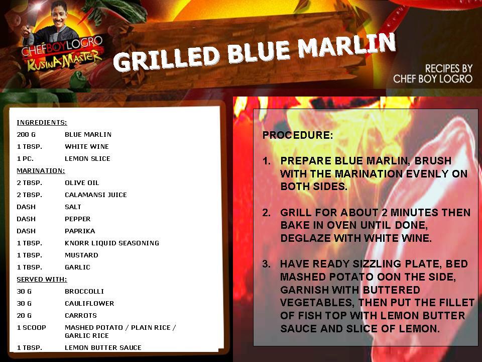 Kusina Master Recipes: Grilled Blue Marlin