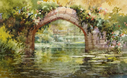 castle bridge warwick watercolor painting arched roland lee paintings england mill sketchbook british travel artwork isles europe