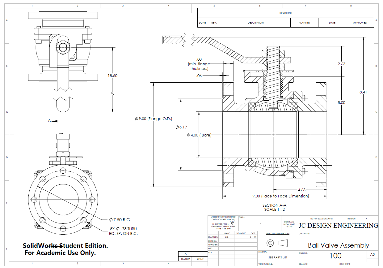 JC Design Engineering Floating Ball Valve