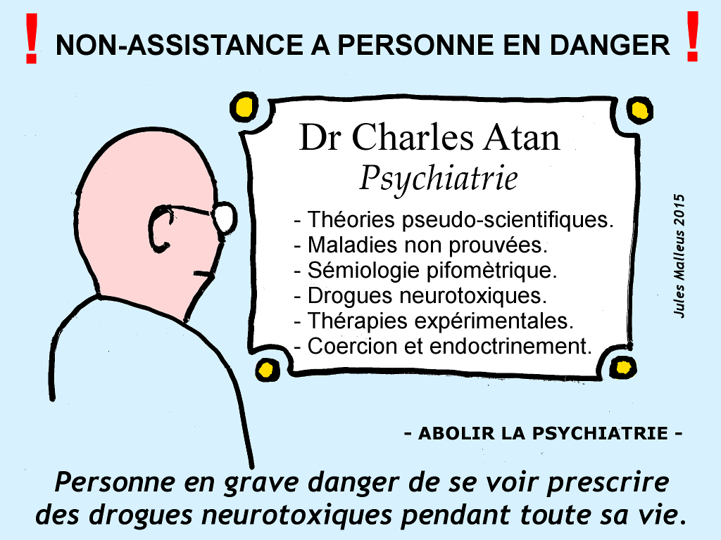 Collectif Arrêt des traitements forcés Non assistance à personne en danger (dessin) Collectif Arrêt des traitements forcés Non assistance à personne en danger (dessin)