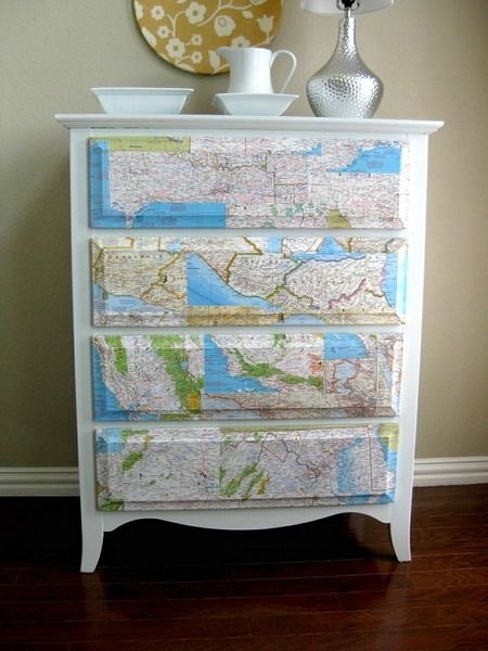 12. Map Dresser - 19 DIY Projects For The Travel Obsessed
