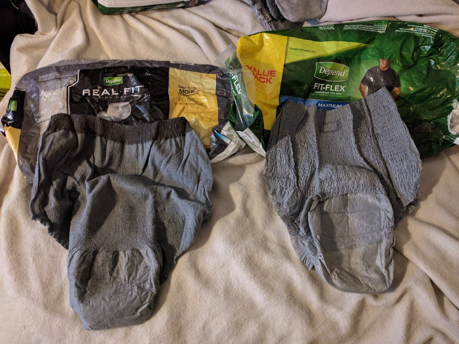 Male Urinary Incontinence Support Blog Depends Real Fit vs Fit Flex