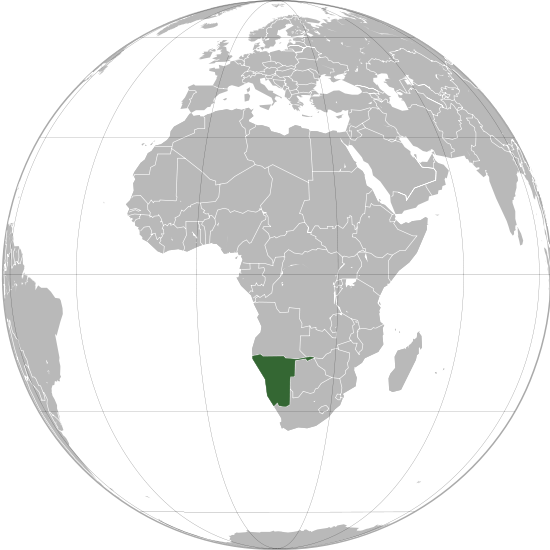 Letak negara Namibia