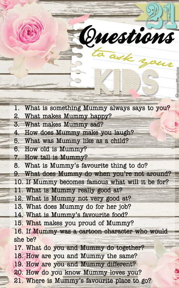 21 Questions to Ask Your Kids - Teacher by trade, Mother by nature