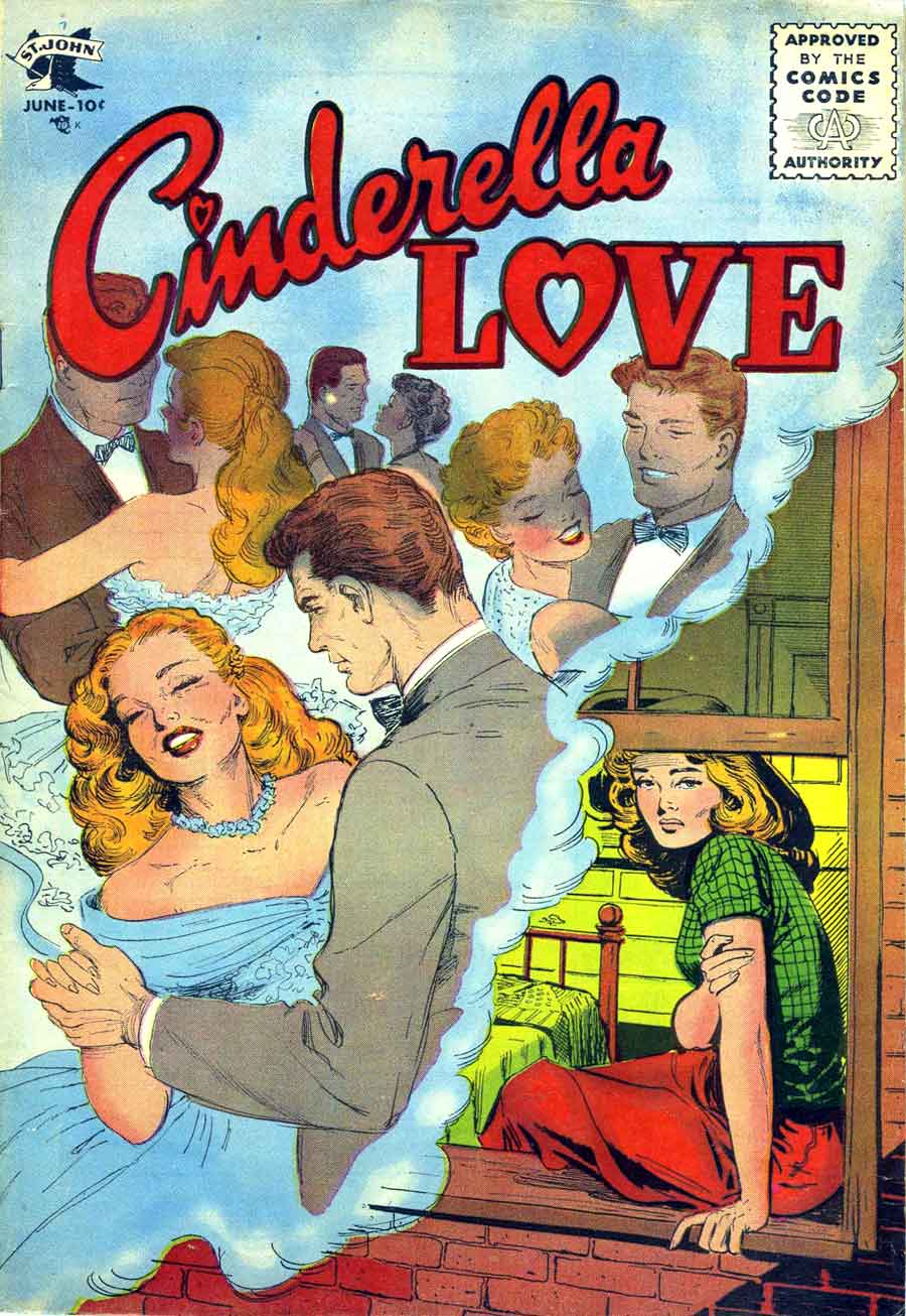Matt Baker st.john golden age 1950s romance comic book cover art  - Cinderella Love v2 #28