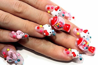 3d Hello Kitty Nail Art