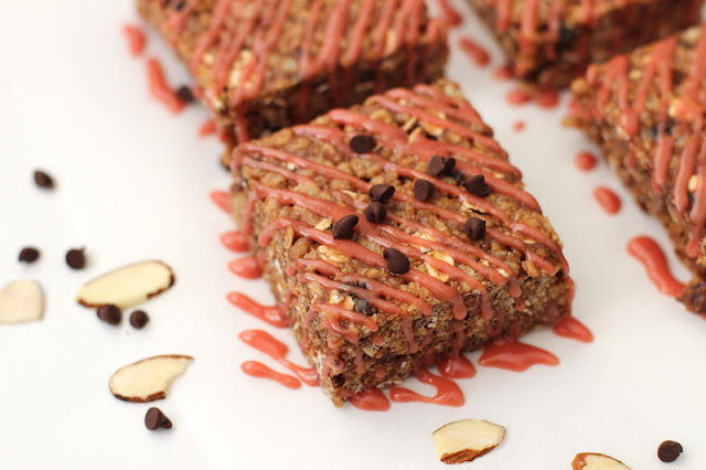 These Healthy Chocolate Cherry Almond Krispy Treats are chewy, sweet, and satisfying, you'd never know they're low fat, high protein, and gluten free!