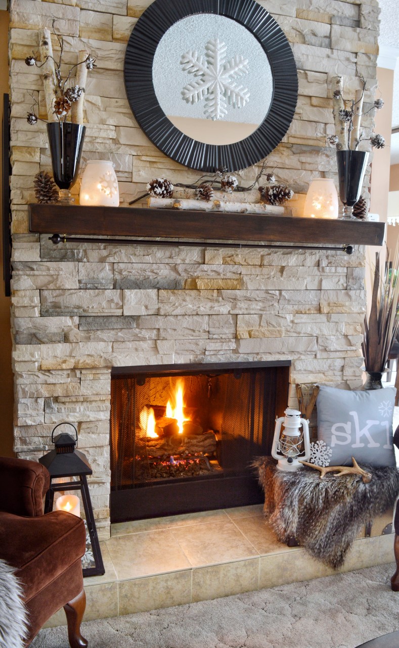 Dining Delight Winter Fireplace Decor