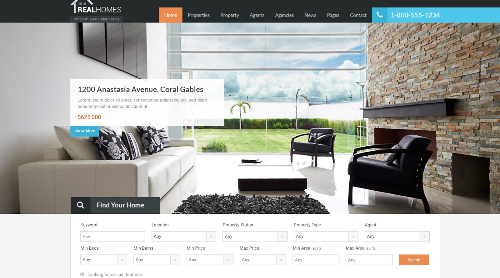 Theme web bất động sản Real Homes – WordPress Real Estate Theme