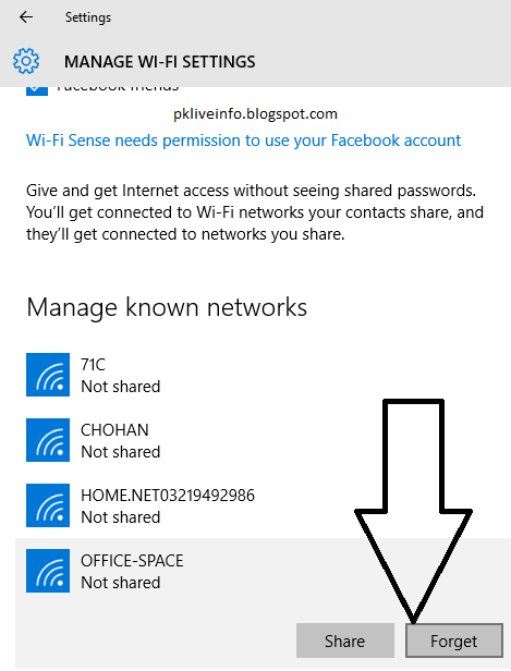 how to forget password of wifi in windows 10