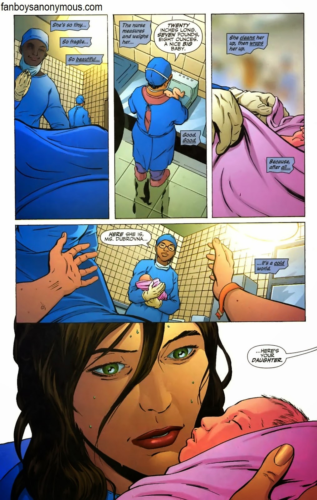 Post-Infinite Crisis Batman sees Catwoman give birth to Huntress Helena Kyle