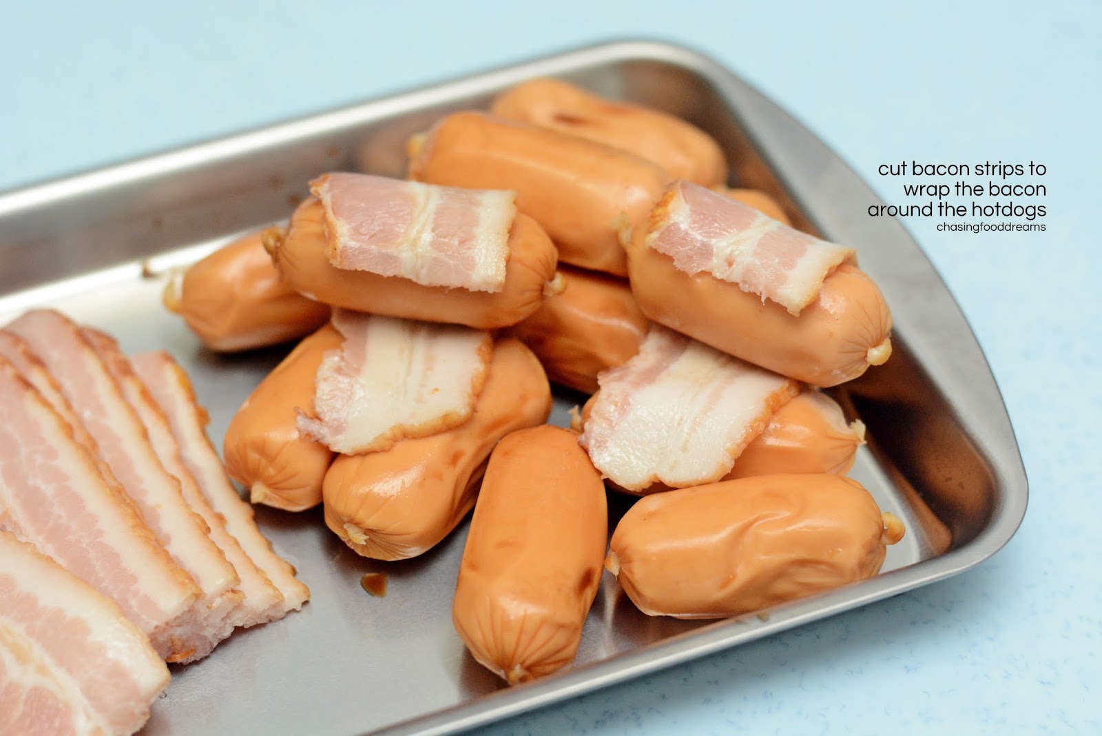 CHASING FOOD DREAMS: Recipe: LINGHAM’s Mini Chili Honey Bacon Dogs