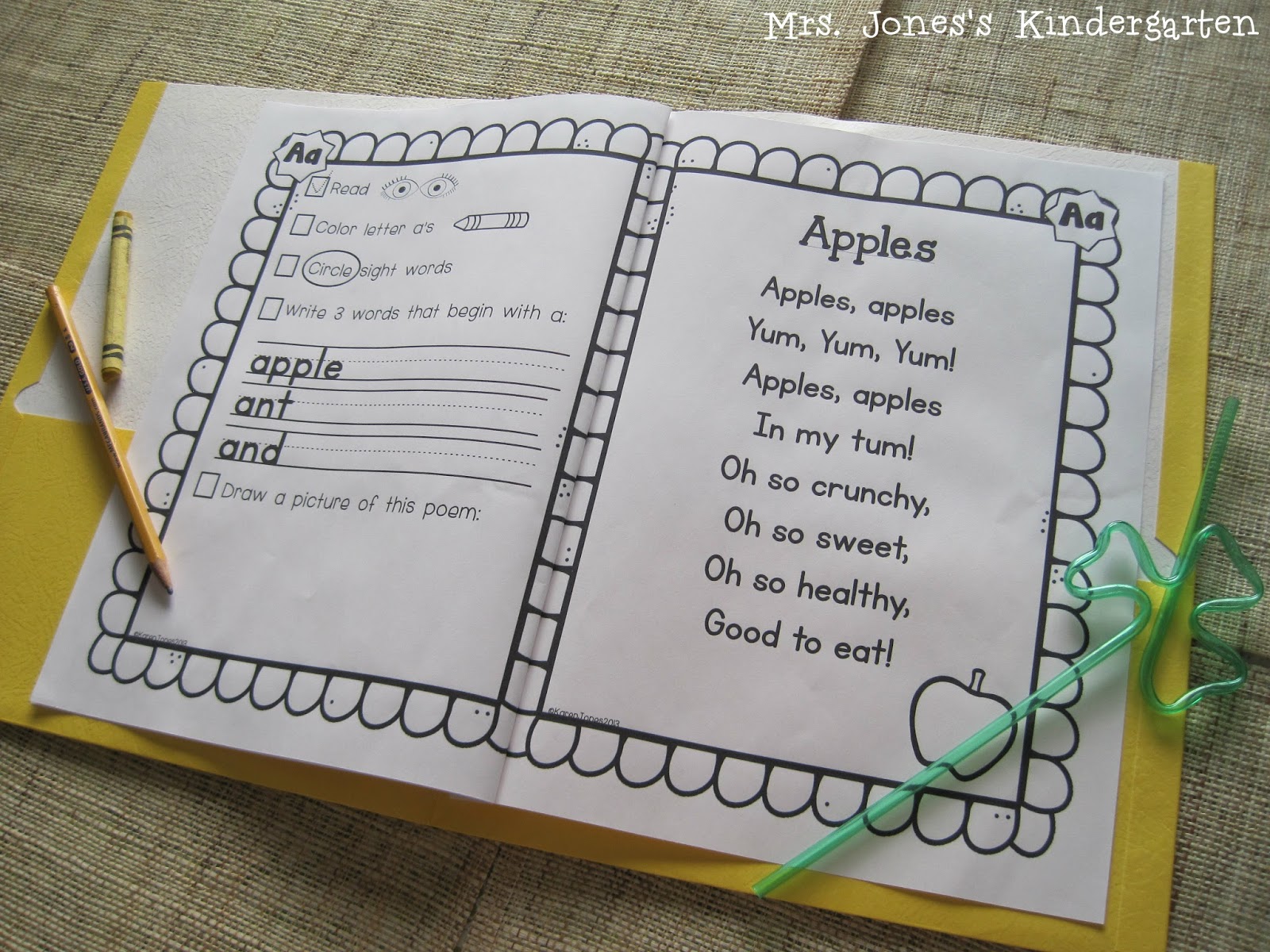 A to Z Poetry Notebook - Mrs. Jones's Kindergarten