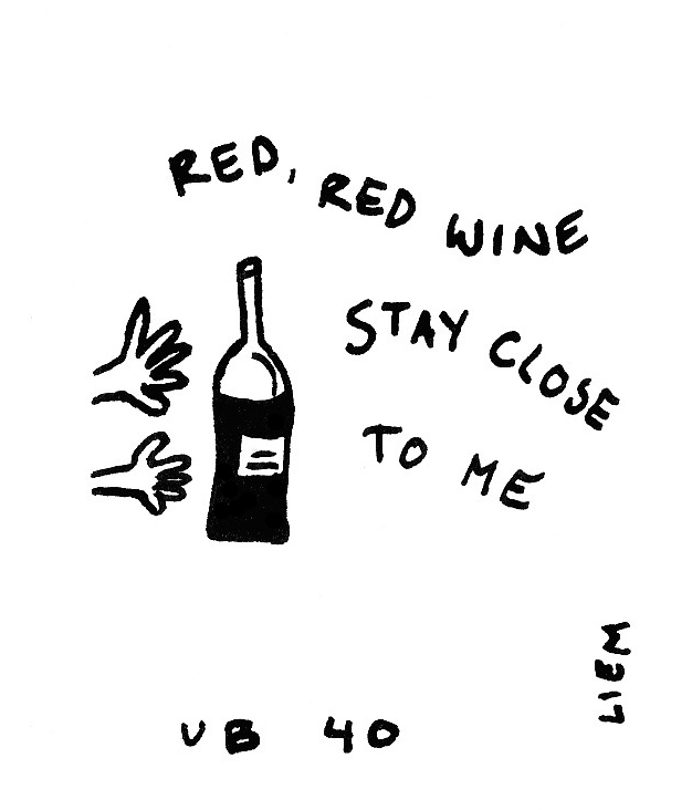 Sketchbook 365 Songs 151. Red, red wine