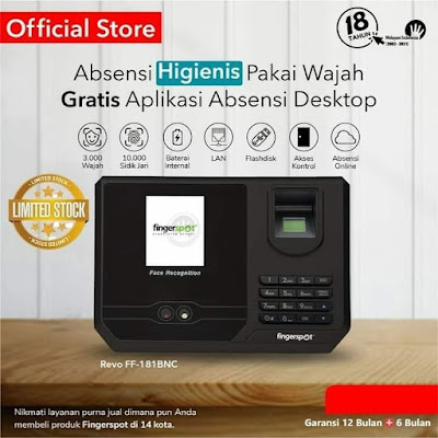 Alat absensi wajah Revo FF 181BNC Alat absensi wajah Revo FF 181BNC