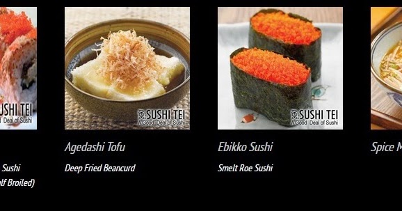 Menus Restoran Jepang Sushi Tei