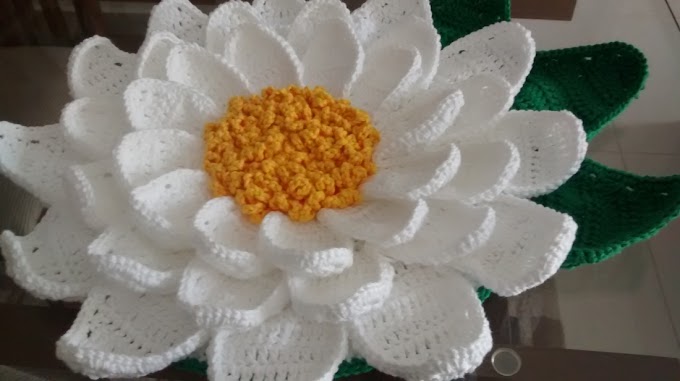 Toalha de mesa de crochê flor margarida - Receita, passo a passo