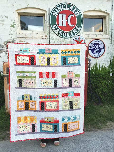 Free Storefronts Quilt for Five & Dime fabric by Heidi Staples of Fabric Mutt for Penny Rose Fabrics